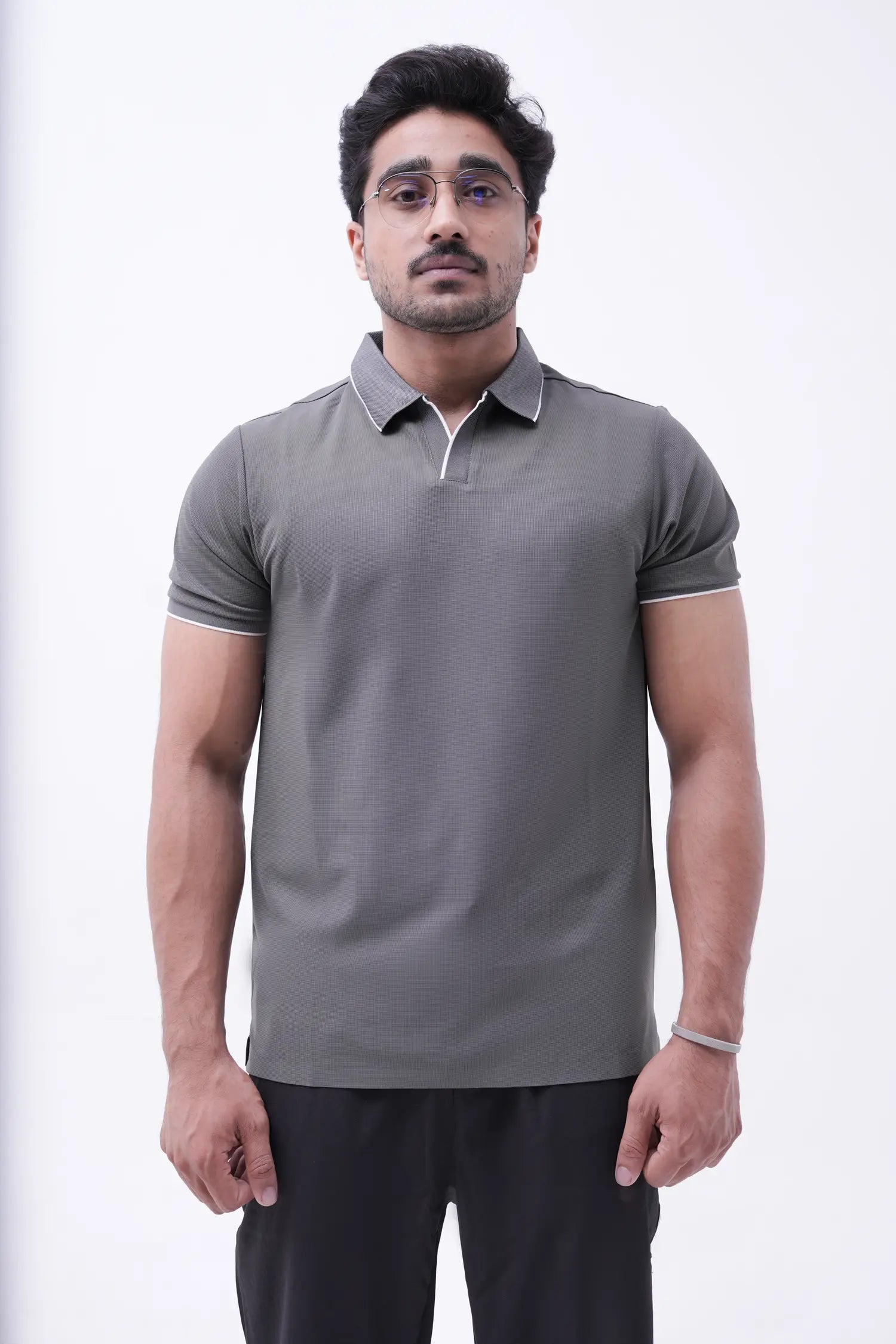 Olive Texture Tipped Polo