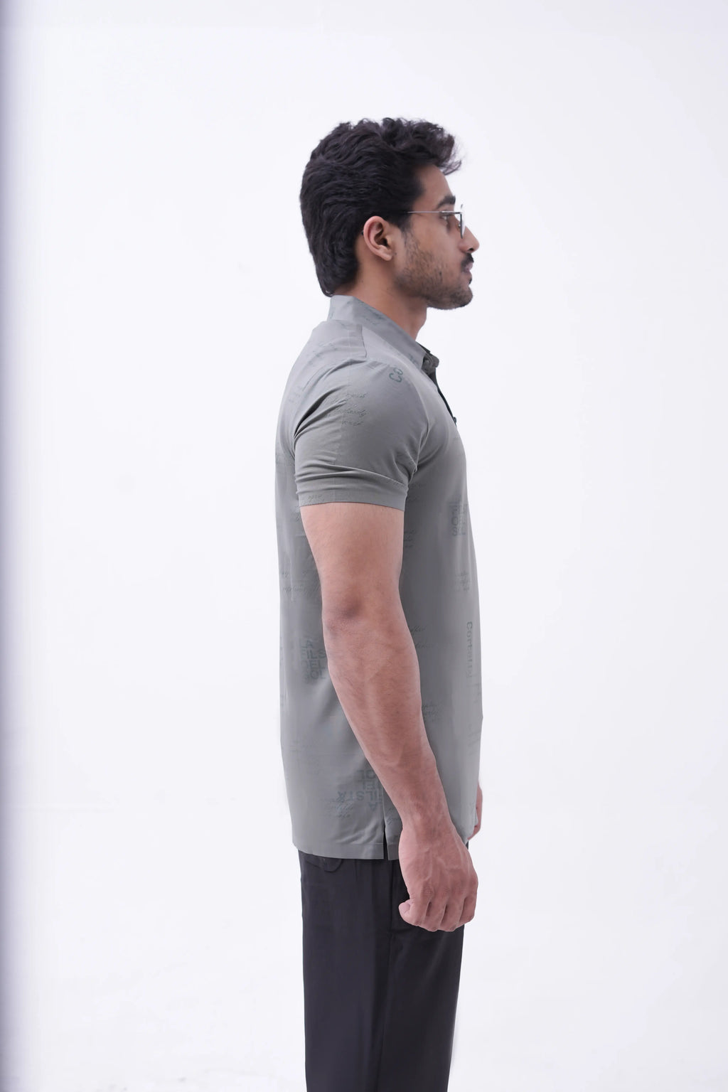 Olive Script Print Polo