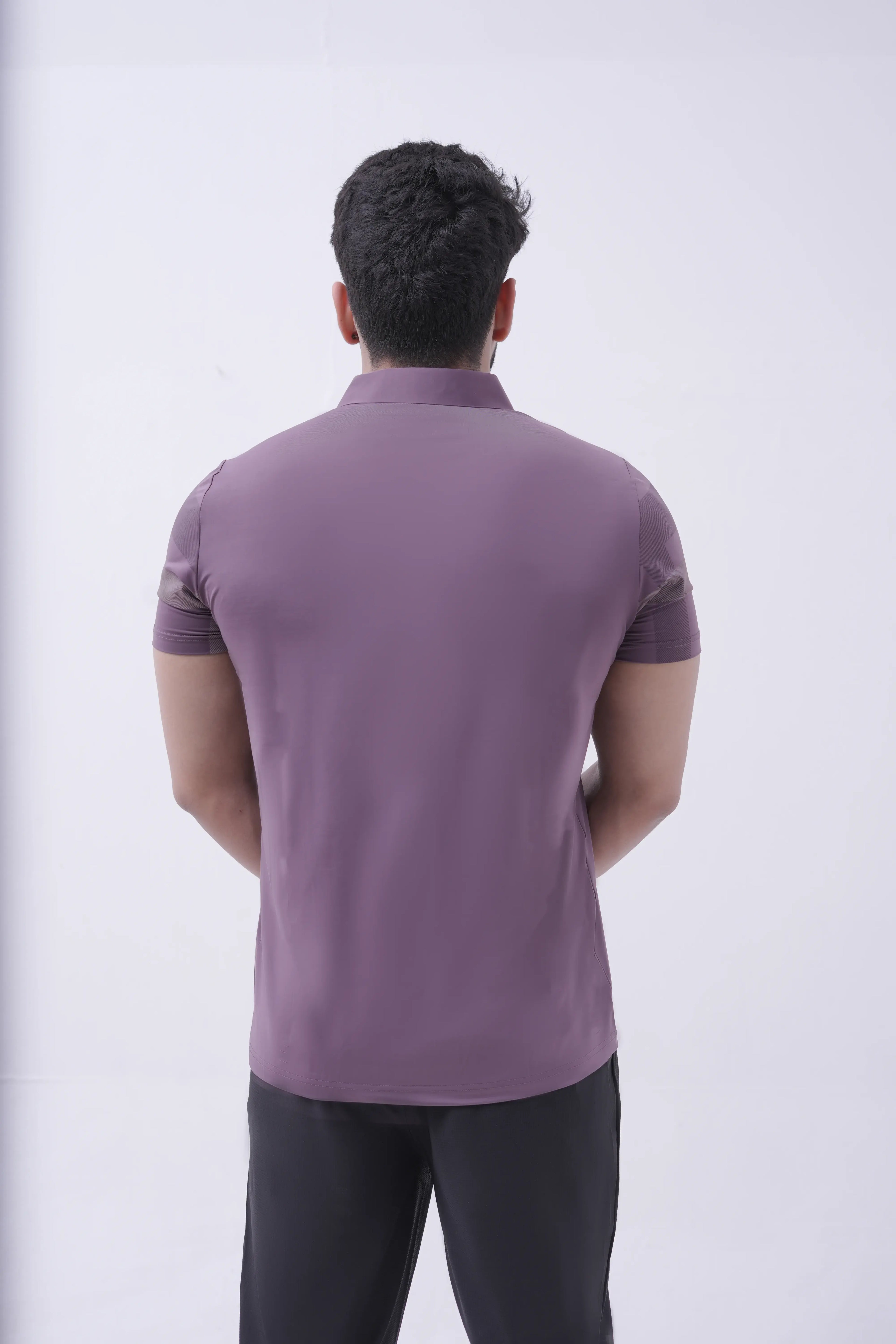 Mauve Check Performance Polo