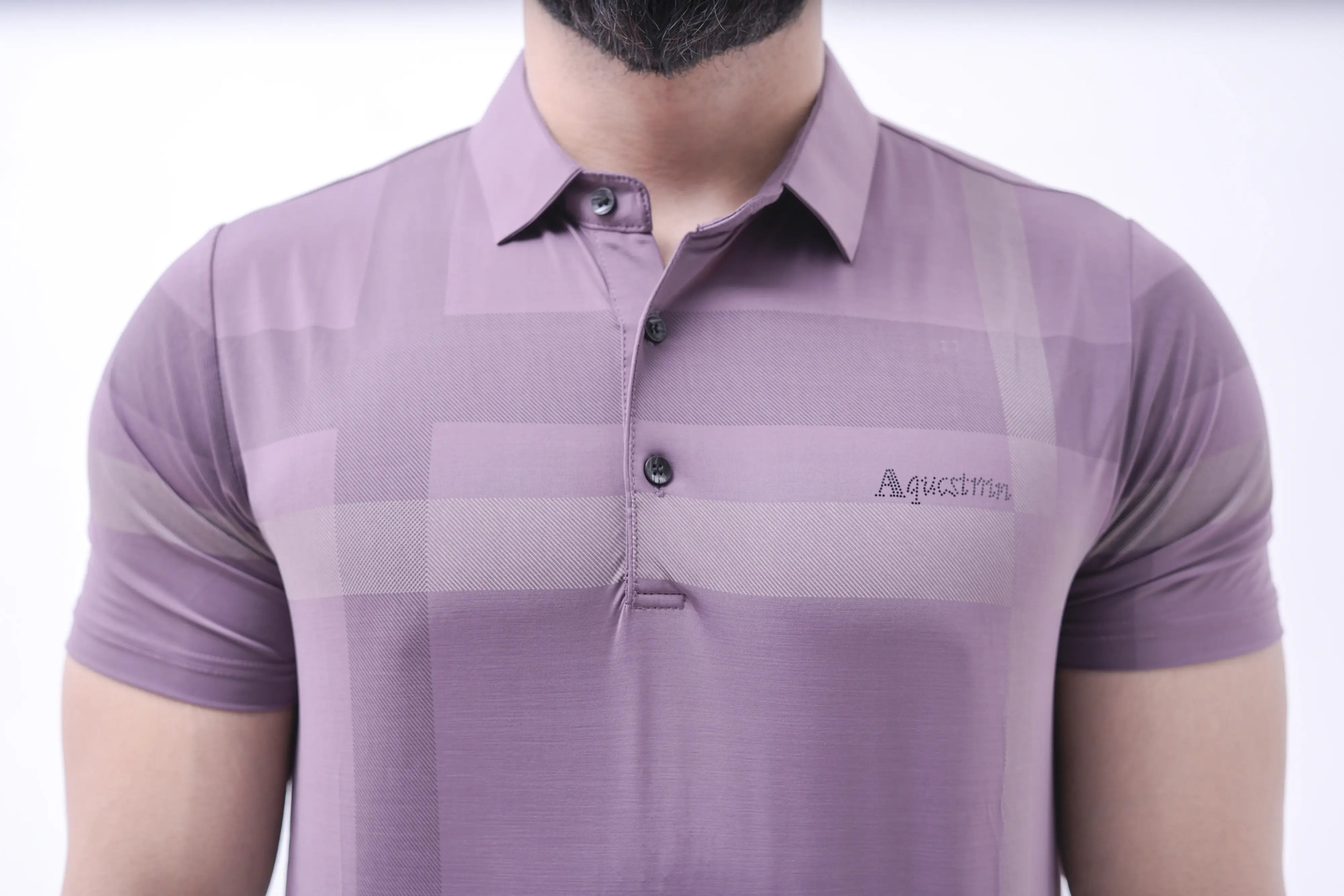 Mauve Check Performance Polo