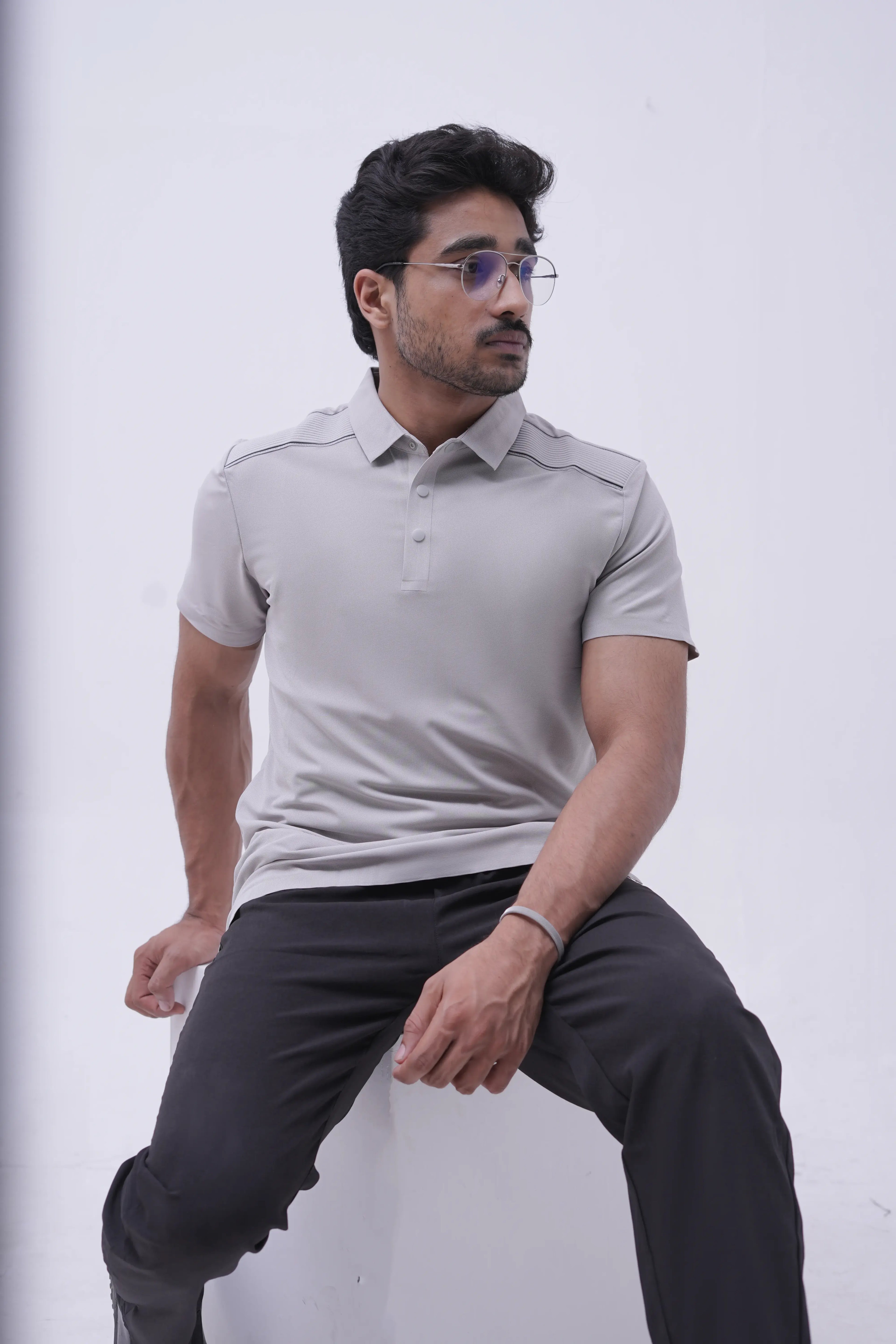 Stone Stripe Smart Polo