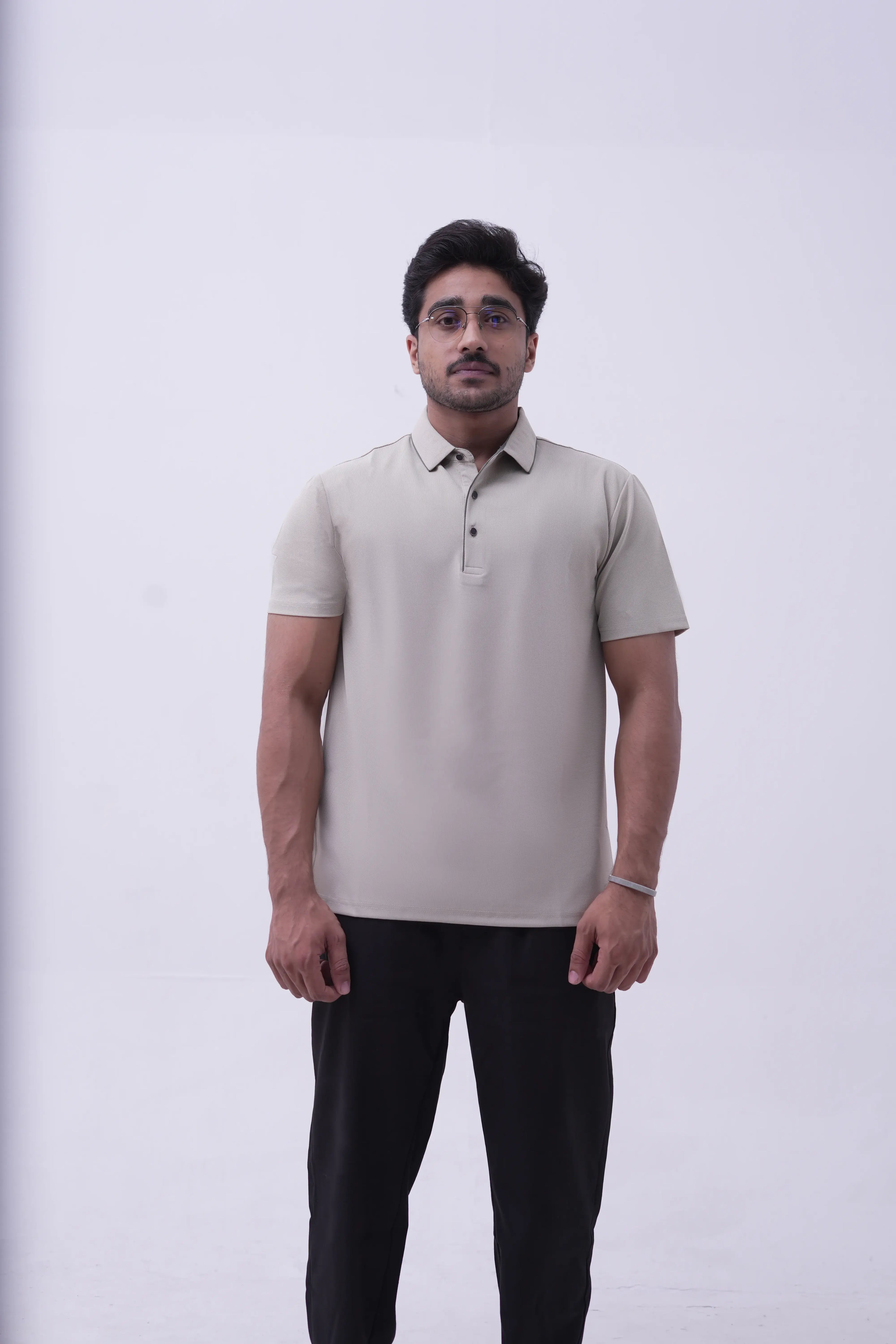 Sand Stand-Collar Polo