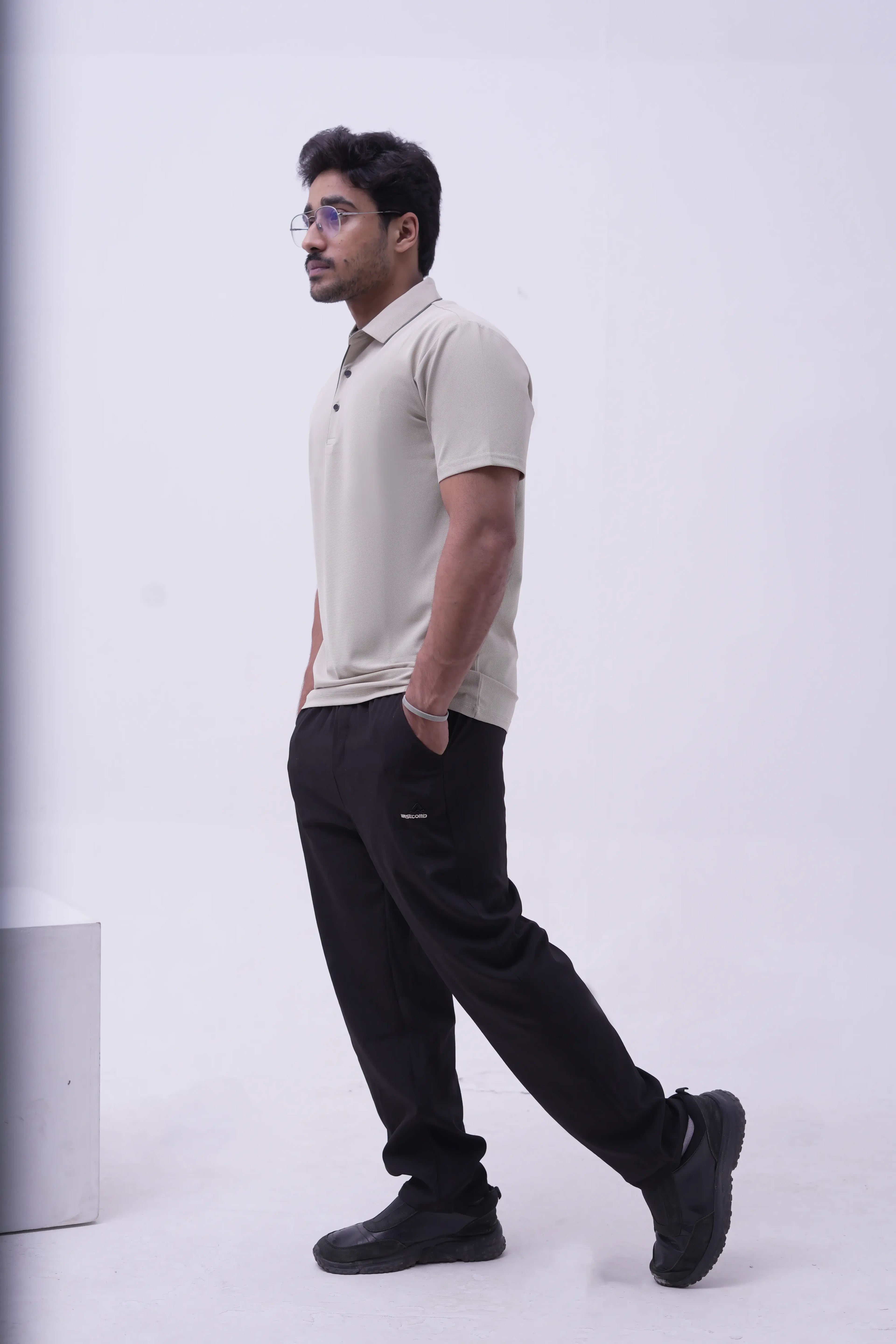 Sand Stand-Collar Polo